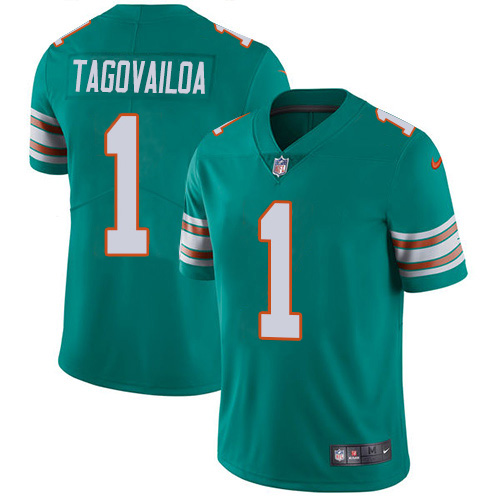 Nike Miami Dolphins #1 Tua Tagovailoa Aqua Green Alternate Youth Stitched NFL Vapor Untouchable Limited Jersey->youth nfl jersey->Youth Jersey